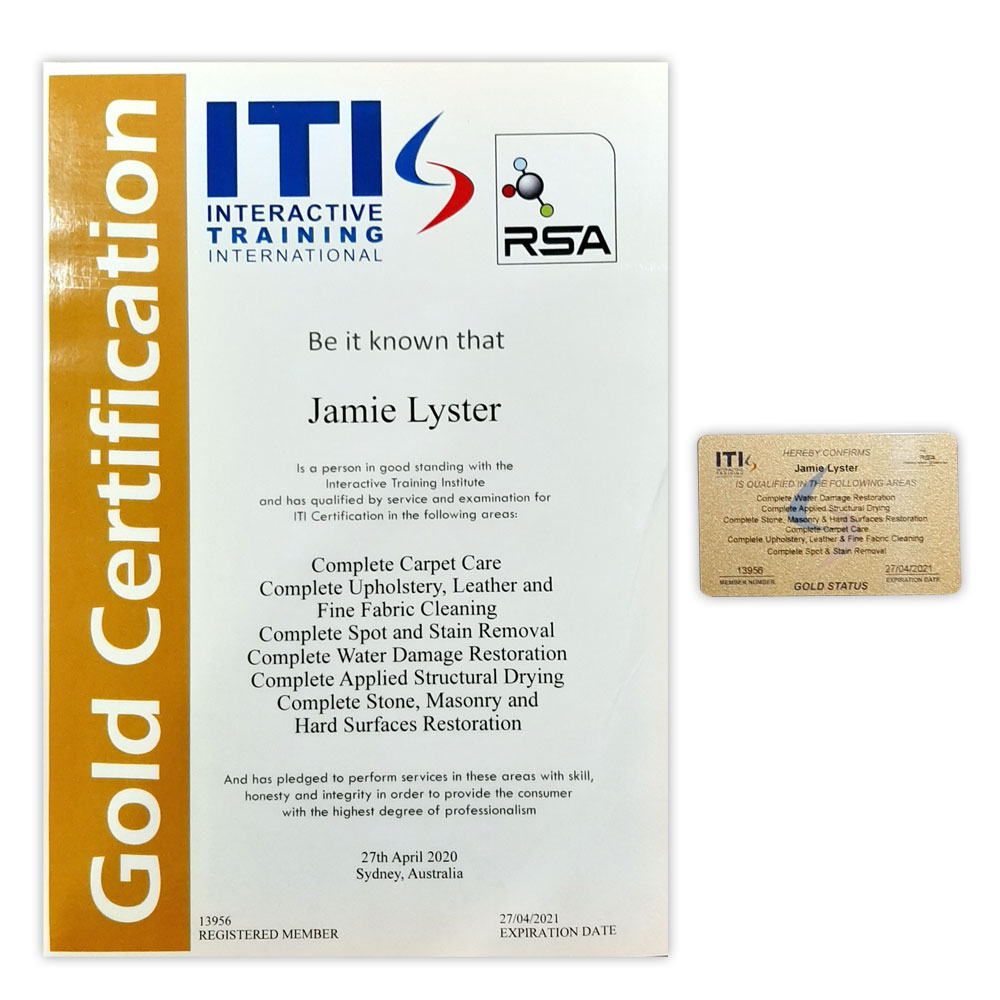 Crikey Cleaner gold Certification Certificate | ITI Interactive Training  International